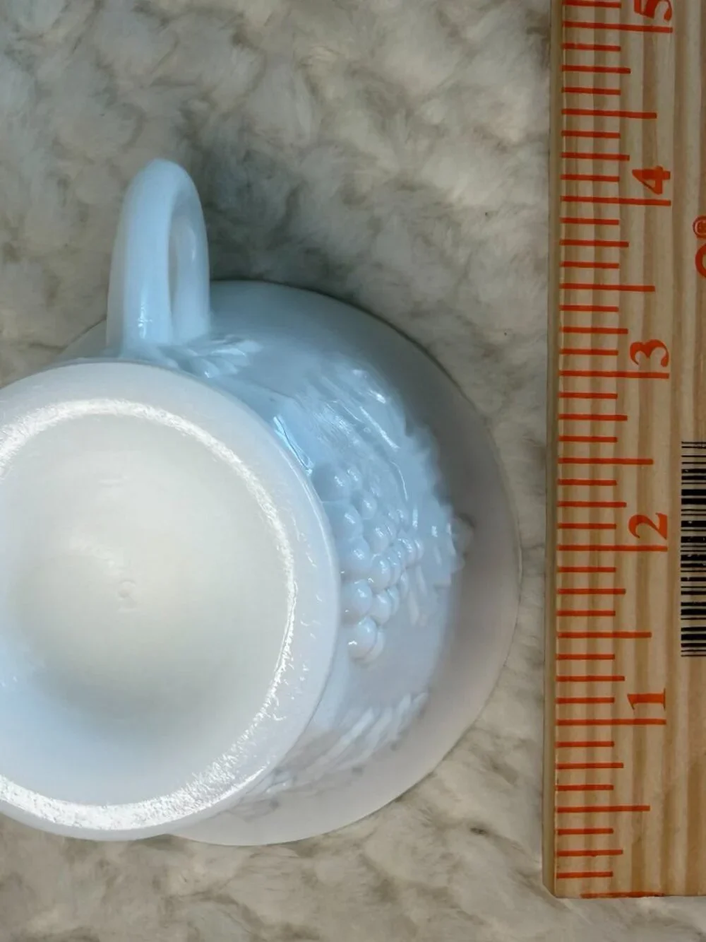 Vintage Milk Glass Harvest Grape Teacup and Snack Plate Set (1 plate, 1 teacup